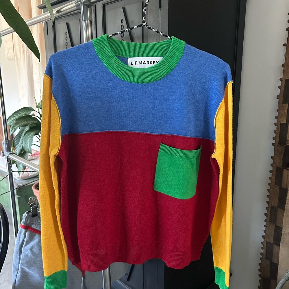 LF Markey Women’s Size 4 Wool Colorblock Crew Neck Sweater